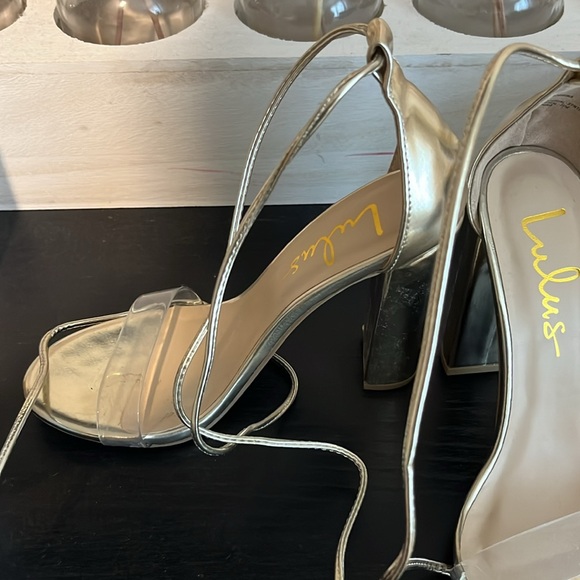 Lulu’s clear front lace up heels - Picture 2 of 2
